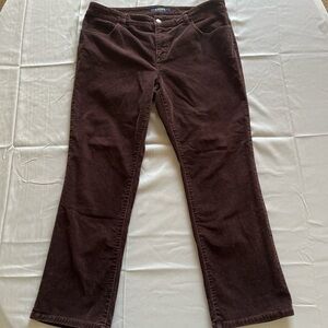 Chaps Women's Brown Corduroy Pants Straight Leg Mid-Rise Siz 2P vintage Y2K goth